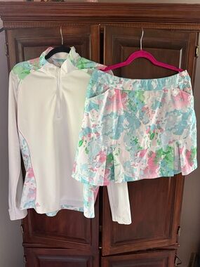 Adidas Tennis,  Golf or pickle ball long sleeve shirt and skort set